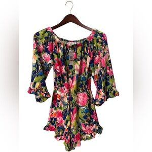 NWT Weslee Rose Floral Romper Size XS